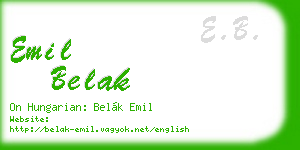 emil belak business card