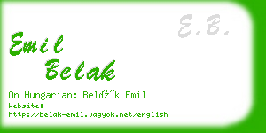 emil belak business card